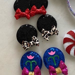 Minnie Mickey Ears Clip On Set of 3